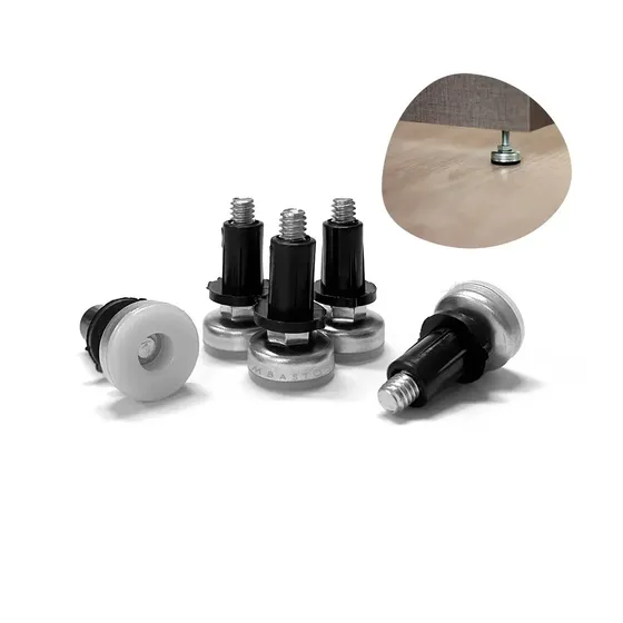 Sapata Pé Niveladora Metal Com Bucha 1/4x1 20mm - 10 Peças