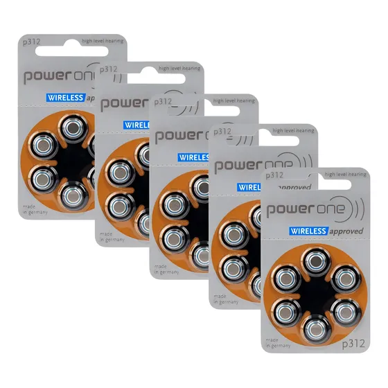30 Pilhas Para Aparelhos Auditivos Power One 312