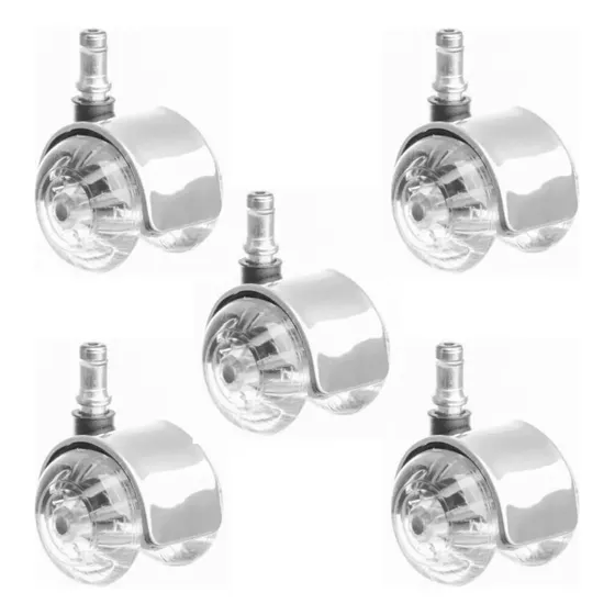 Jogo 5 Rodizio Inox Cromo Roda Gel/silicone Fisio Mocho Kavo