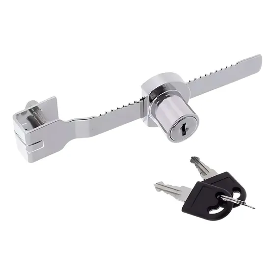 Fechadura Para Vitrine Cromada Trava Jacaré