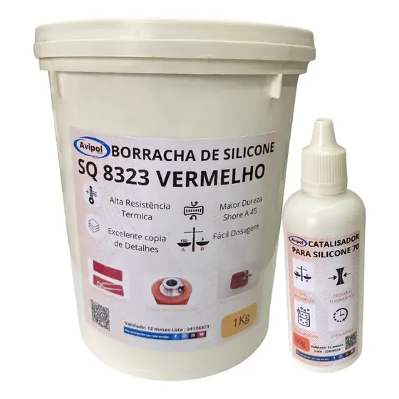 Borracha De Silicone Rtv-02 Sq 8320 - Vermelha - Avipol