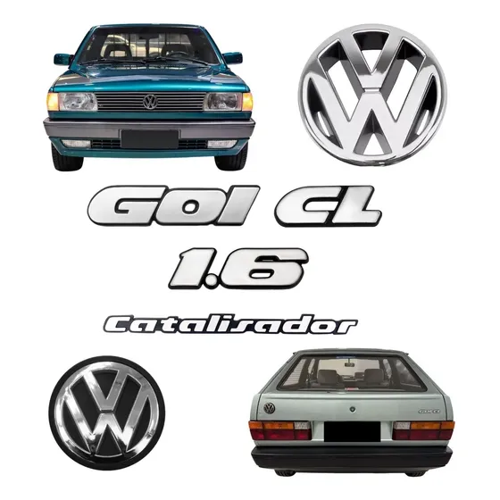 Kit Emblema Gol Cl 1.6 Catalisador - Quadrado 1991 À 1995