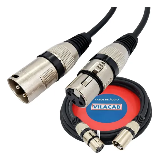Cabo Xlr Canon Macho Femea Balanceado 10 Metros Microfone