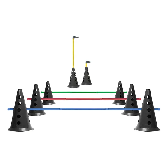 Kit 8 Cones Furado C/ Barreira Funcional Black Agilidade