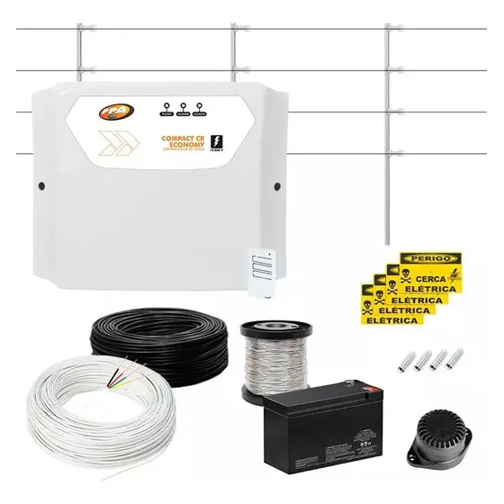 Kit Cerca Elétrica 120 Metros De Muro Central Gcp - Completo