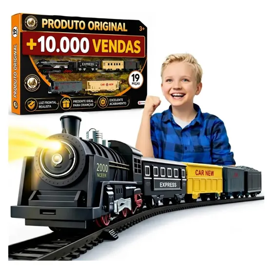 Ferrorama Trem Luz 19 Pc Trenzinho Presente Menino Brinquedo