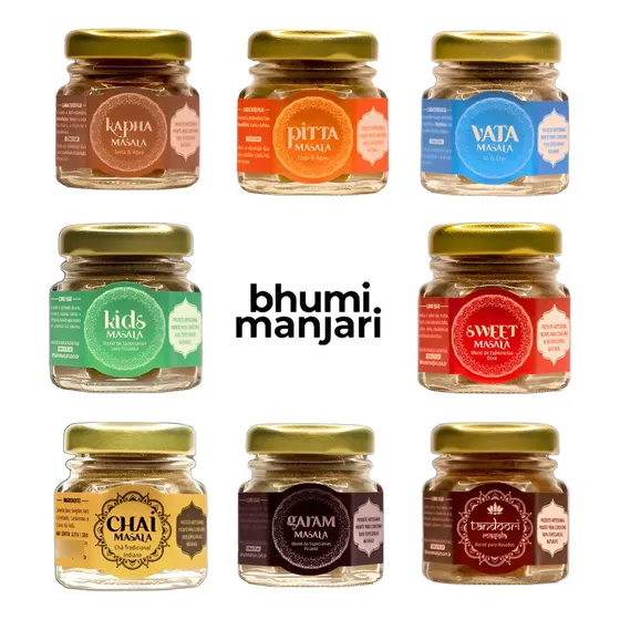 Kit Masalas Bhumi Manjari 8 Temperos Em Pó 180g