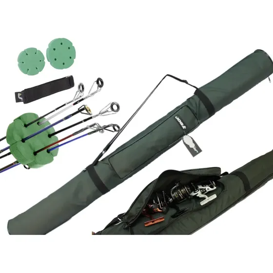 Porta Varas Nylon 1,30 M Bolso Jogá Verde + Organizador De Varas