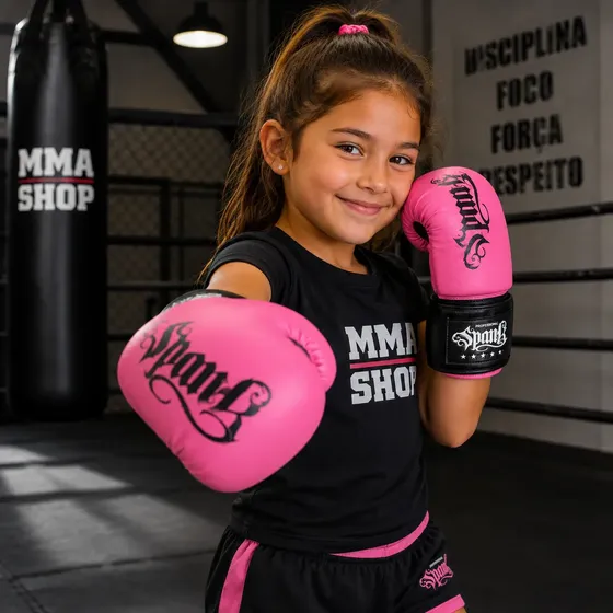Luva De Boxe E Muay Thai Spank Infantil 6oz Rosa