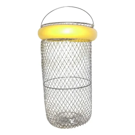 Cesto Viveiro Sambura De Peixe C/ Boia Flutuante 42x30cm-n3