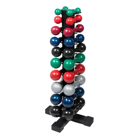Kit Halteres De 1 A 10kg Emborrachados 10 Pares + Suporte