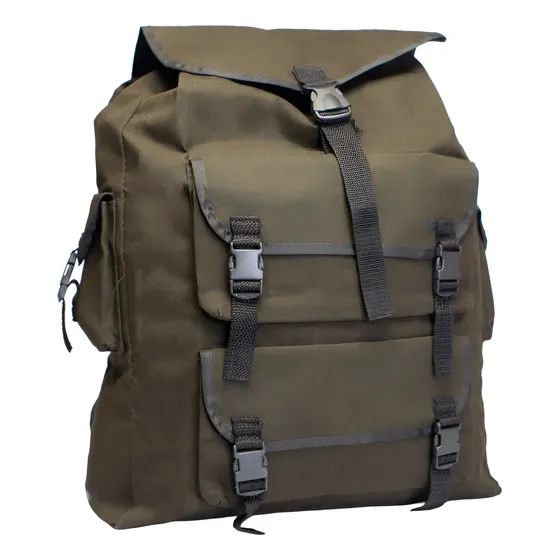 Mochila De Lona Costura Reforçada Verde Militar Modelo 404
