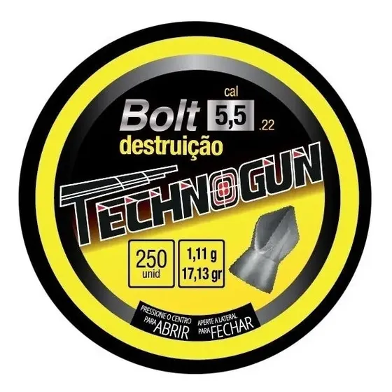 Chumbo Technogun Bolt Destruição 5.5mm Lata Com 250un