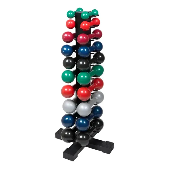 Kit Halteres De 1 A 10kg Emborrachados 10 Pares + Suporte