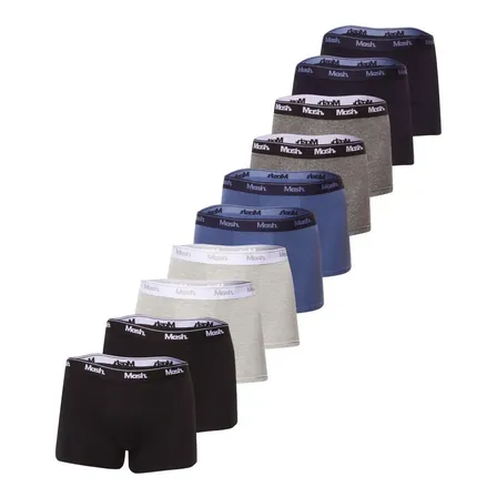 Kit Com 10 Cuecas Masculina Boxer De Algodão Mash Lisas