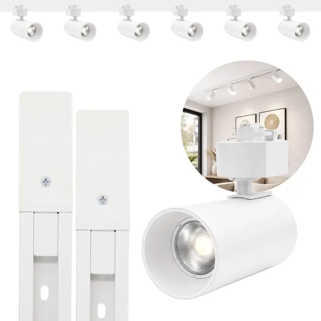 Kit Trilho Eletrificado 2m Branco + 6 Spots Led 10w Neutro