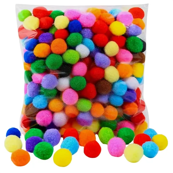 100 Mini Pompom 20mm Coloridos Sortido Bolinha 2cm Poliéster