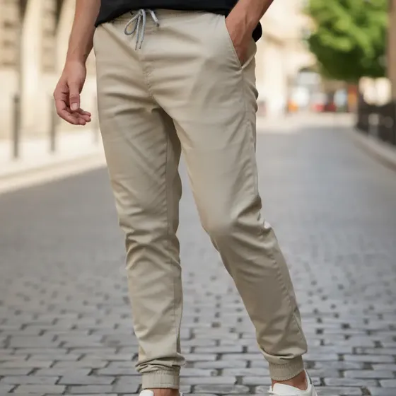 Calças Jeans Sarja Camuflada Masculina Jogger Com Punho