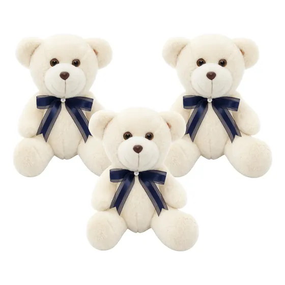 Urso De Pelúcia Articulado Kit 3 Unidades - 15cm Sentado