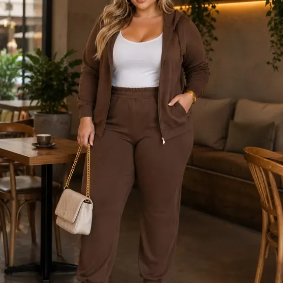 Conjunto Inverno Feminino Blusa Calça Em Moda Frio Lanzinha