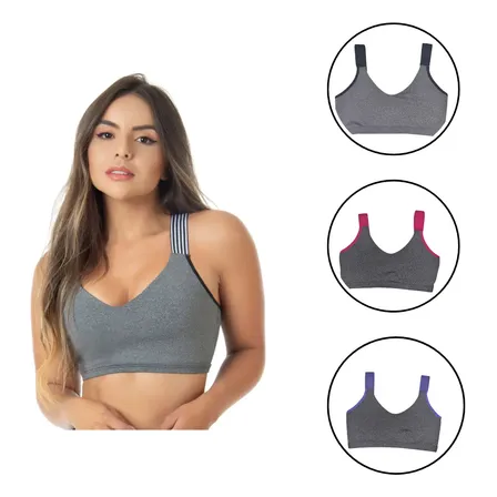 Kit 3 Top Fitness Fashion/ Para Academia Frente Dupla
