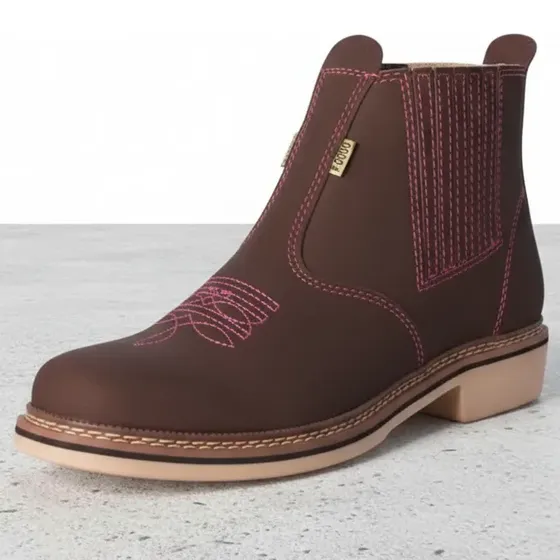 Bota Botina Feminina Country Texana Rodeio Couro F1000