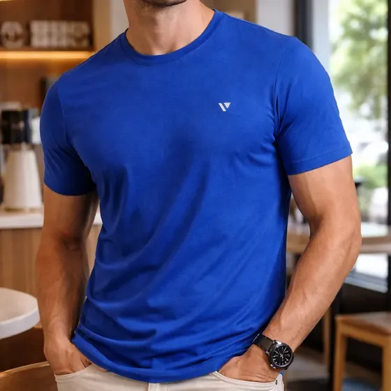 Camiseta Masculina Slim 100% Algodão Premium Voker