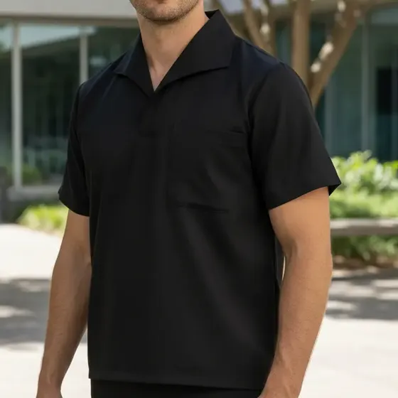 Uniforme Masculino Camisa Gola Italiana Limpeza Produção