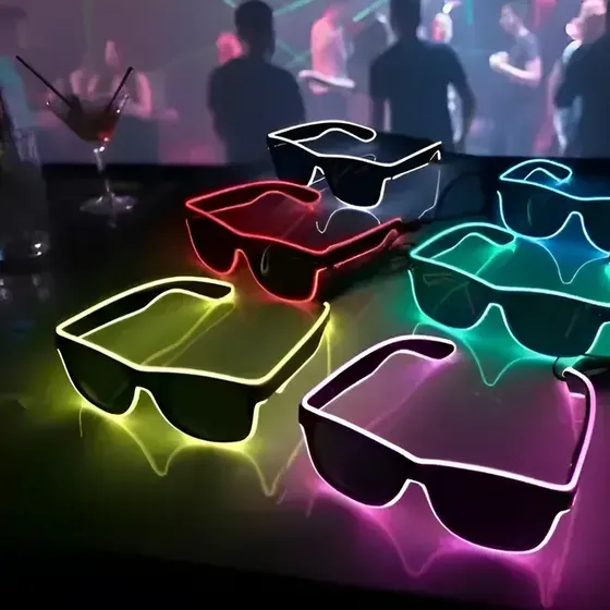 Óculos Led Neon Rave Balada Festa Tomorrowland 4 Funções