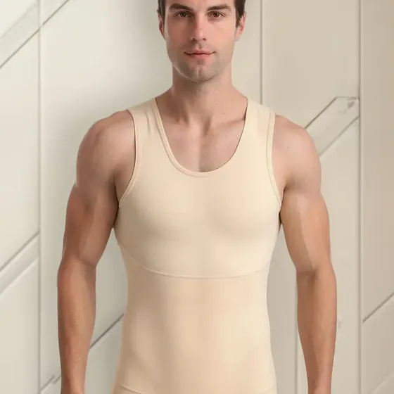 Cinta Modeladora Masculina Regata Compressão Diminui Barriga