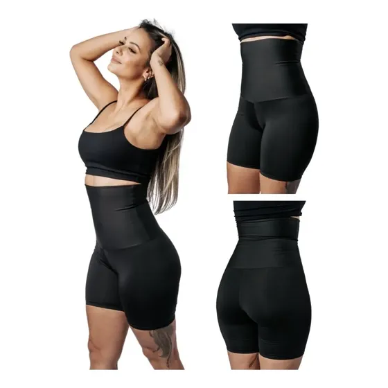 Bermuda Modeladora Feminina Forte Compressão Abaixo Do Peito