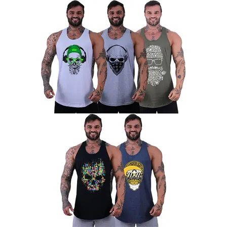 Kit 5 Regatas Longline Oversized Cavada Musculação Academia