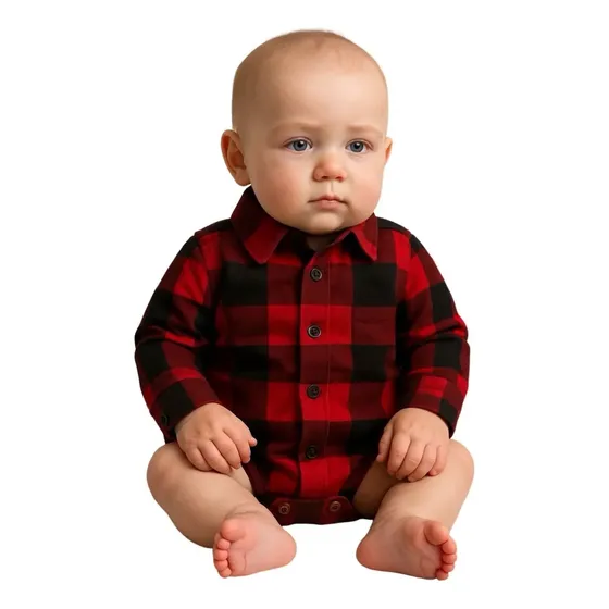 Body Xadrez Bebê Camisa Xadrez Meninos P M E G Meses