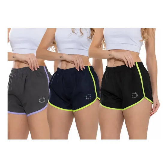 Kit Com 4 Shorts Feminino Várias Cores Para Academia Praia