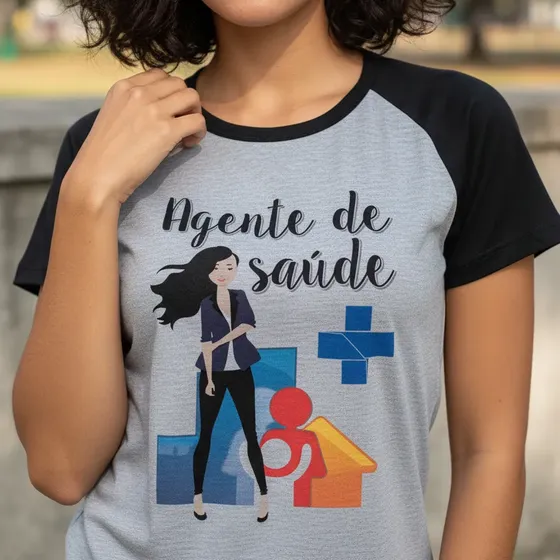 Camiseta Babylook Profissao Agente Da Saude Feminina