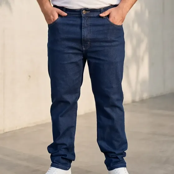 Calça Jeans Masculina Tamanhos Grandes Plus Size Com Lycra