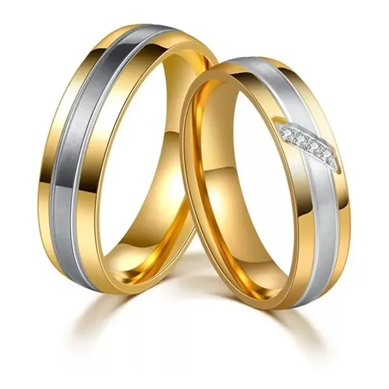 Unidade Aliança Banhado Ouro 6mm Pedra Zirconia - Garantia