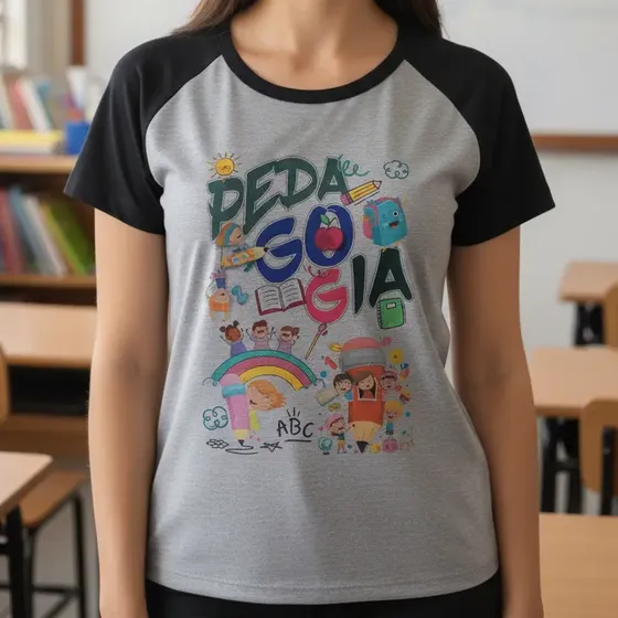 Camiseta Baby Look Profissão Pedagogia Vestefan
