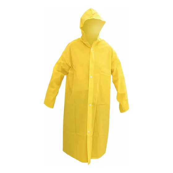 Capa De Chuva Amarela Impermeável Pvc Forrado Com Capuz
