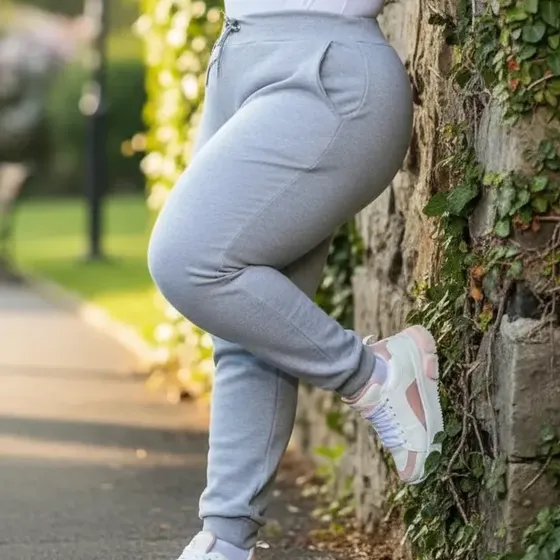 Calça Moletom Feminina Plus Size Tamanho Grande Flanelada