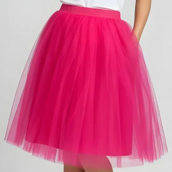 Saia De Tule Tutu Midi Média Fantasia Bailarina Festa