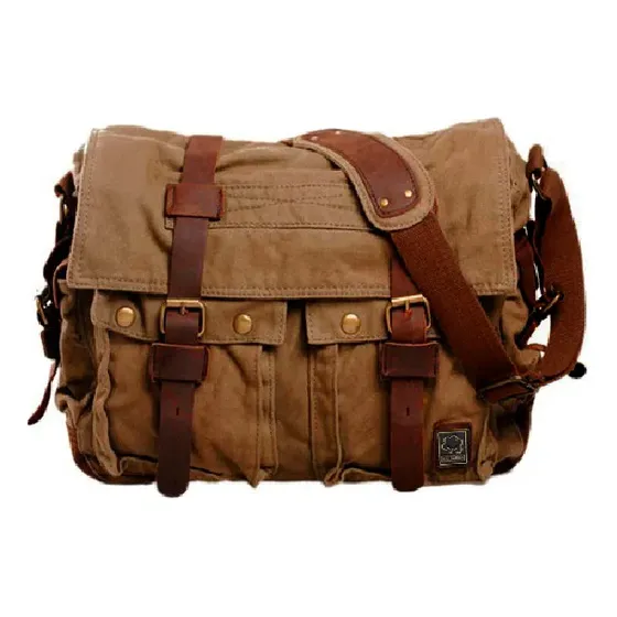 Bolsa Ombro Bolsa Lona Mensageiro Vintage Unissex Bo14