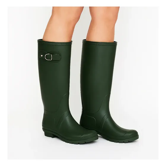 Bota Galocha Feminina Macia Pvc Impermeável Cano Longo Verde