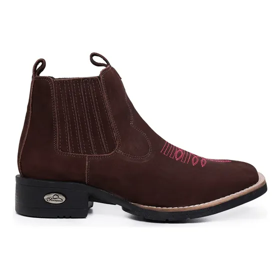 Botina Texana Country Bota Bico Quadrado Viola + Brinde Surp