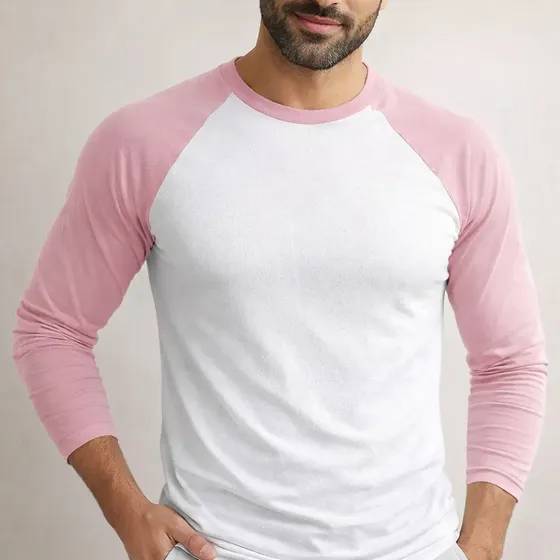Camiseta Raglan Masculina Manga Longa Várias Combinações
