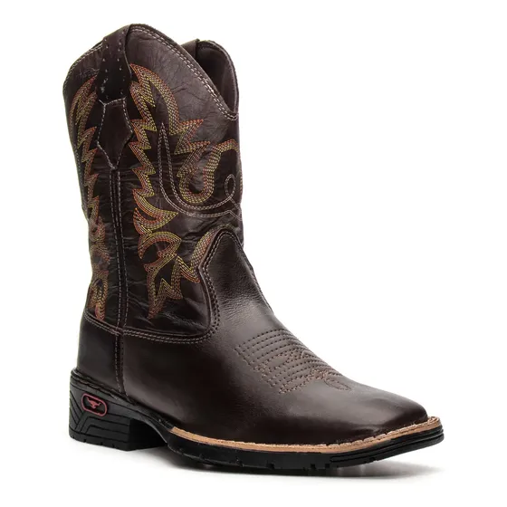 Bota Texana Masculina Cano Longo Couro Legítimo