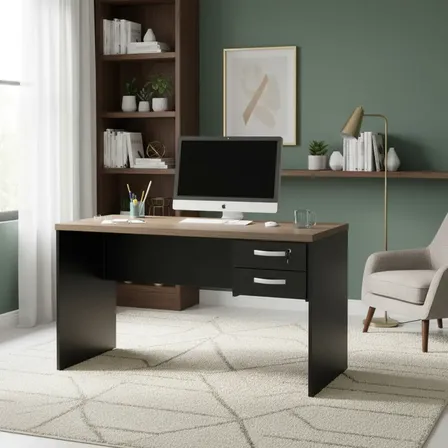 Mesa De Escritório 1.20x60 Com Gaveteiro Tampo 30mm Netmobil