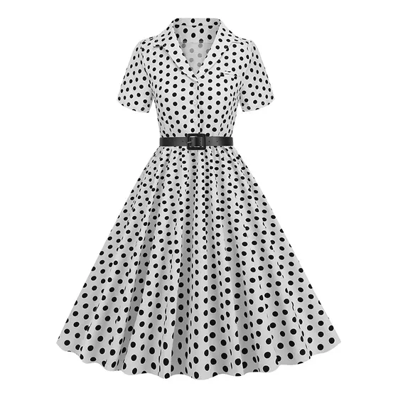 Vestido Festa Anos 60 Retrô Vintage Rockabilly Bolinhas