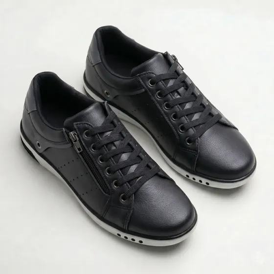 Sapatenis Masculino Ziper E Cadarço Elastico Casual Social