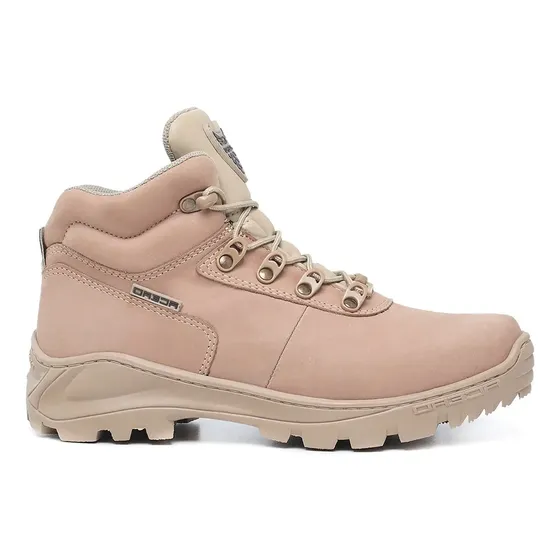 Bota Adventure Cano Curto Baixo Desert Tan Couro Acero